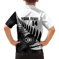 New Zealand Lawn Bowls Custom Family Matching Mermaid Dress and Hawaiian Shirt Aotearoa Silver Fern - Polynesian Pride