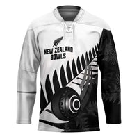 New Zealand Lawn Bowls Custom Hockey Jersey Aotearoa Silver Fern LT14 Unisex Black - Polynesian Pride