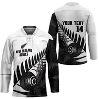 New Zealand Lawn Bowls Custom Hockey Jersey Aotearoa Silver Fern - Polynesian Pride