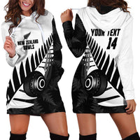 New Zealand Lawn Bowls Custom Hoodie Dress Aotearoa Silver Fern - Polynesian Pride