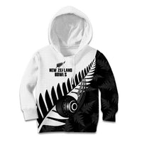 New Zealand Lawn Bowls Custom Kid Hoodie Aotearoa Silver Fern - Polynesian Pride