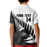 New Zealand Lawn Bowls Custom Kid Polo Shirt Aotearoa Silver Fern LT14 - Polynesian Pride