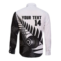 New Zealand Lawn Bowls Custom Long Sleeve Button Shirt Aotearoa Silver Fern - Polynesian Pride