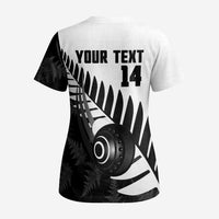 New Zealand Lawn Bowls Custom Scrub Top Aotearoa Silver Fern - Polynesian Pride