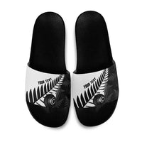 New Zealand Lawn Bowls Custom Slide Sandals Aotearoa Silver Fern - Polynesian Pride