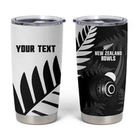 New Zealand Lawn Bowls Custom Tumbler Cup Aotearoa Silver Fern - Polynesian Pride