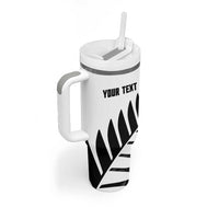 New Zealand Lawn Bowls Custom Tumbler With Handle Aotearoa Silver Fern - Polynesian Pride