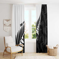 New Zealand Lawn Bowls Custom Window Curtain Aotearoa Silver Fern - Polynesian Pride