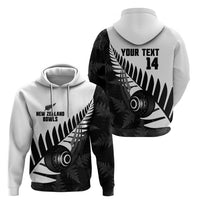 New Zealand Lawn Bowls Custom Zip Hoodie Aotearoa Silver Fern - Polynesian Pride