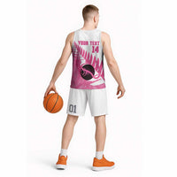 New Zealand Lawn Bowls Breast Cancer Custom Basketball Jersey Aotearoa Maori Silver Fern Pink Ribbon - Polynesian Pride