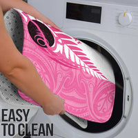 New Zealand Lawn Bowls Breast Cancer Custom Bathroom Set Aotearoa Maori Silver Fern Pink Ribbon - Polynesian Pride