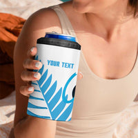 New Zealand Lawn Bowls Prostate Cancer Custom 4 in 1 Can Cooler Tumbler Aotearoa Maori Silver Fern Blue Ribbon - Polynesian Pride