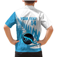 New Zealand Lawn Bowls Prostate Cancer Custom Family Matching Mermaid Dress and Hawaiian Shirt Aotearoa Maori Silver Fern Blue Ribbon - Polynesian Pride