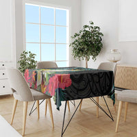 Sulphur-crested Cockatoo New Zealand Tablecloth Paua Shell Aotearoa Maori Tropical Flowers - Polynesian Pride