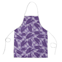 Purple Hawaii Kalo Palaka Motifs Apron Hawaiian Taro Leaves Elegant Vibes - Polynesian Pride
