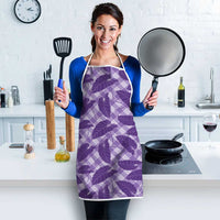 Purple Hawaii Kalo Palaka Motifs Apron Hawaiian Taro Leaves Elegant Vibes - Polynesian Pride