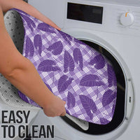 Purple Hawaii Kalo Palaka Motifs Bathroom Set Hawaiian Taro Leaves Elegant Vibes - Polynesian Pride