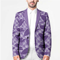 Purple Hawaii Kalo Palaka Motifs Blazer Hawaiian Taro Leaves Elegant Vibes - Polynesian Pride
