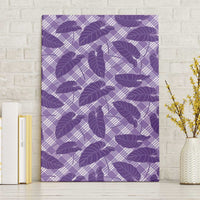 Purple Hawaii Kalo Palaka Motifs Canvas Wall Art Hawaiian Taro Leaves Elegant Vibes - Polynesian Pride