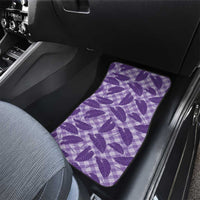 Purple Hawaii Kalo Palaka Motifs Car Mats Hawaiian Taro Leaves Elegant Vibes - Polynesian Pride