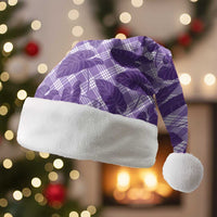 Purple Hawaii Kalo Palaka Motifs Christmas Santa Hat Hawaiian Taro Leaves Elegant Vibes - Polynesian Pride