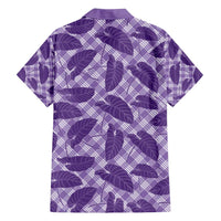 Purple Hawaii Kalo Palaka Motifs Family Matching Off Shoulder Maxi Dress and Hawaiian Shirt Hawaiian Taro Leaves Elegant Vibes - Polynesian Pride