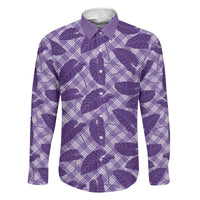 Purple Hawaii Kalo Palaka Motifs Family Matching Puletasi and Hawaiian Shirt Hawaiian Taro Leaves Elegant Vibes - Polynesian Pride