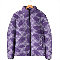 Purple Hawaii Kalo Palaka Motifs Padded Jacket Hawaiian Taro Leaves Elegant Vibes - Polynesian Pride