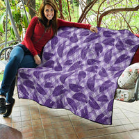 Purple Hawaii Kalo Palaka Motifs Quilt Hawaiian Taro Leaves Elegant Vibes - Polynesian Pride