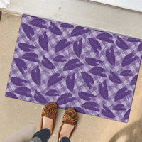 Purple Hawaii Kalo Palaka Motifs Rubber Doormat Hawaiian Taro Leaves Elegant Vibes - Polynesian Pride