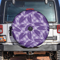 Purple Hawaii Kalo Palaka Motifs Spare Tire Cover Hawaiian Taro Leaves Elegant Vibes - Polynesian Pride