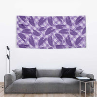 Purple Hawaii Kalo Palaka Motifs Tapestry Hawaiian Taro Leaves Elegant Vibes - Polynesian Pride