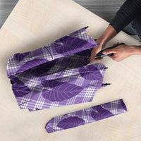 Purple Hawaii Kalo Palaka Motifs Umbrella Hawaiian Taro Leaves Elegant Vibes - Polynesian Pride