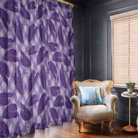 Purple Hawaii Kalo Palaka Motifs Window Curtain Hawaiian Taro Leaves Elegant Vibes - Polynesian Pride