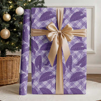Purple Hawaii Kalo Palaka Motifs Wrapping Paper Hawaiian Taro Leaves Elegant Vibes - Polynesian Pride