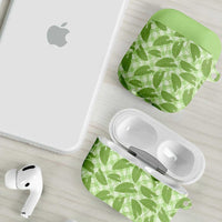 Green Hawaii Kalo Palaka Motifs AirPods Case Hawaiian Taro Leaves Elegant Vibes - Polynesian Pride