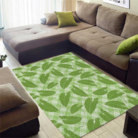 Green Hawaii Kalo Palaka Motifs Area Rug Hawaiian Taro Leaves Elegant Vibes - Polynesian Pride