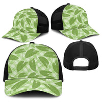 Green Hawaii Kalo Palaka Motifs Baseball Net Cap Hawaiian Taro Leaves Elegant Vibes LT14 - Polynesian Pride