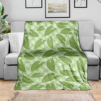 Green Hawaii Kalo Palaka Motifs Blanket Hawaiian Taro Leaves Elegant Vibes - Polynesian Pride