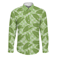 Green Hawaii Kalo Palaka Motifs Family Matching Summer Maxi Dress and Hawaiian Shirt Hawaiian Taro Leaves Elegant Vibes - Polynesian Pride