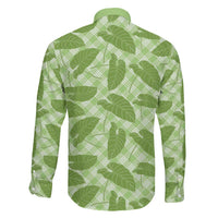 Green Hawaii Kalo Palaka Motifs Family Matching Summer Maxi Dress and Hawaiian Shirt Hawaiian Taro Leaves Elegant Vibes - Polynesian Pride