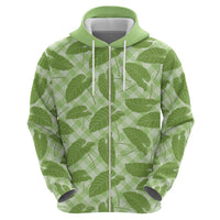 Green Hawaii Kalo Palaka Motifs Hoodie Hawaiian Taro Leaves Elegant Vibes - Polynesian Pride