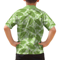 Green Hawaii Kalo Palaka Motifs Kid Hawaiian Shirt Hawaiian Taro Leaves Elegant Vibes - Polynesian Pride