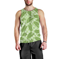 Green Hawaii Kalo Palaka Motifs Men Tank Top Hawaiian Taro Leaves Elegant Vibes - Polynesian Pride