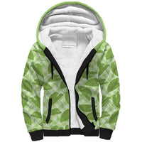 Green Hawaii Kalo Palaka Motifs Sherpa Hoodie Hawaiian Taro Leaves Elegant Vibes - Polynesian Pride
