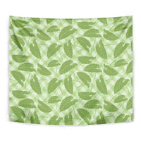 Green Hawaii Kalo Palaka Motifs Tapestry Hawaiian Taro Leaves Elegant Vibes - Polynesian Pride