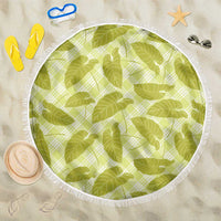 Lime Green Hawaii Kalo Palaka Motifs Beach Blanket Hawaiian Taro Leaves Elegant Vibes - Polynesian Pride