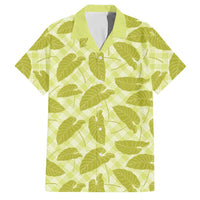 Lime Green Hawaii Kalo Palaka Motifs Family Matching Mermaid Dress and Hawaiian Shirt Hawaiian Taro Leaves Elegant Vibes - Polynesian Pride