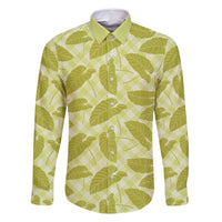 Lime Green Hawaii Kalo Palaka Motifs Family Matching Mermaid Dress and Hawaiian Shirt Hawaiian Taro Leaves Elegant Vibes - Polynesian Pride
