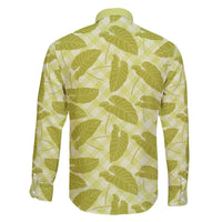 Lime Green Hawaii Kalo Palaka Motifs Family Matching Short Sleeve Bodycon Dress and Hawaiian Shirt Hawaiian Taro Leaves Elegant Vibes - Polynesian Pride